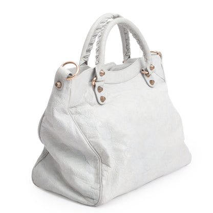 Balenciaga Grey Motocross Agneau Leather Giant 12 City Bag