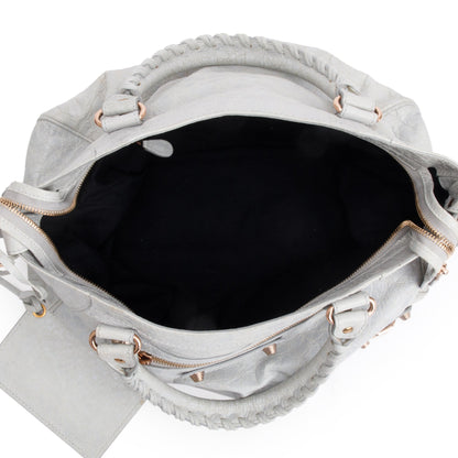 Balenciaga Grey Motocross Agneau Leather Giant 12 City Bag