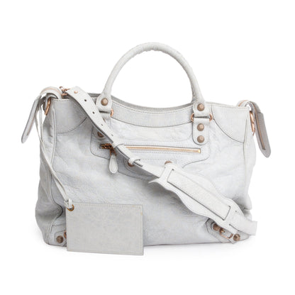 Balenciaga Grey Motocross Agneau Leather Giant 12 City Bag