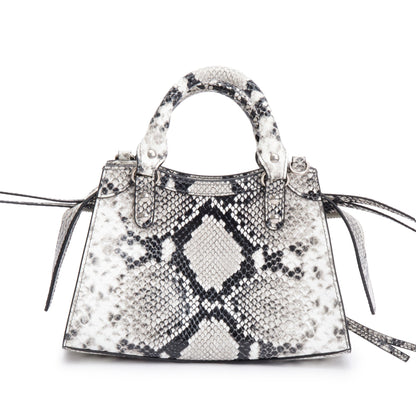 Balenciaga Grey Python Embossed Neo Classic Mini City Bag
