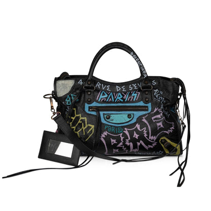 Balenciaga Medium Graffiti Motocross Classic City Bag
