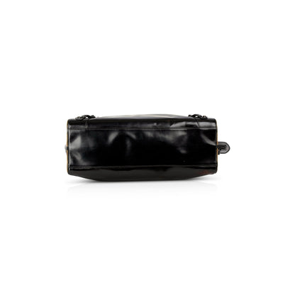Balenciaga Motocross Black Glazed Calfskin Leather Gold City Bag