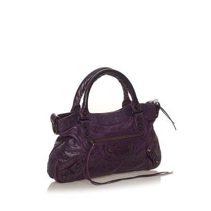 Luxury Balenciaga Trending 2025 Motocross Classic First Lambskin Leather Satchel (SHG-27480)