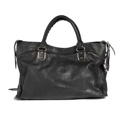 Balenciaga Motocross Classic Silver City Bag