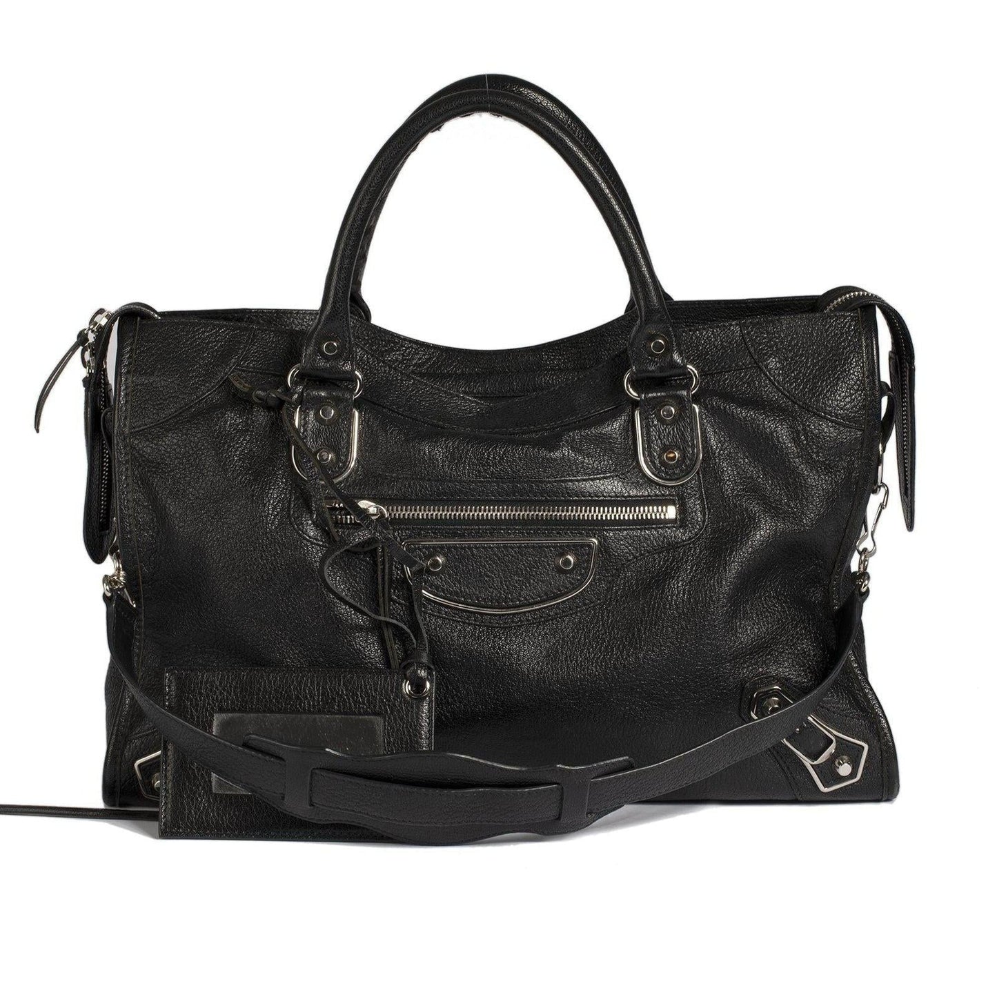 Balenciaga Motocross Classic Silver City Bag