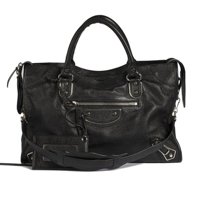Balenciaga Motocross Classic Silver City Bag