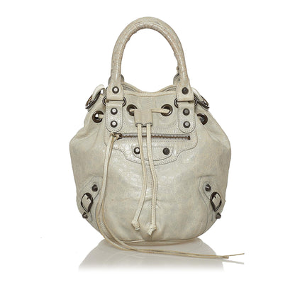 Luxury Balenciaga Trending 2025 Motocross Pom Pom Leather Satchel (SHG-28569)