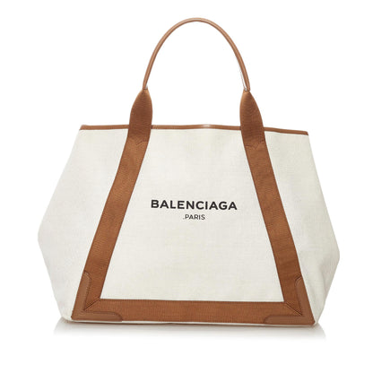 Luxury Balenciaga Trending 2025 Navy Cabas Canvas Tote Bag (SHG-32636)