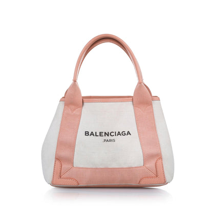 Luxury Balenciaga Trending 2025 Navy Cabas XS Canvas Satchel (SHG-24720)