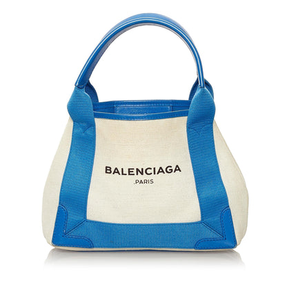 Luxury Balenciaga Trending 2025 Navy Cabas XS Canvas Satchel (SHG-37718)