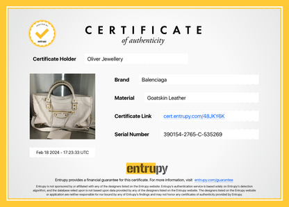 Balenciaga Neutral Chevre Leather Metallic Edge City Bag