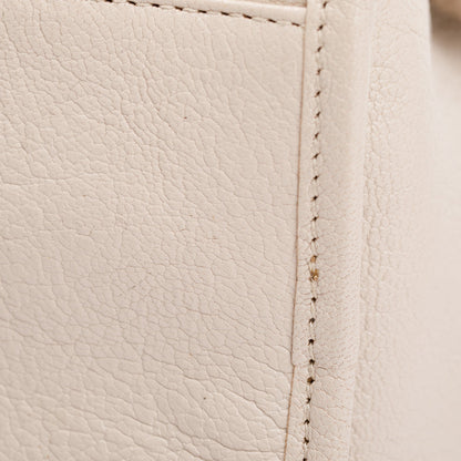 Balenciaga Neutral Chevre Leather Metallic Edge City Bag