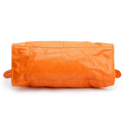 Balenciaga Orange Agneau Leather Giant 12 City Bag