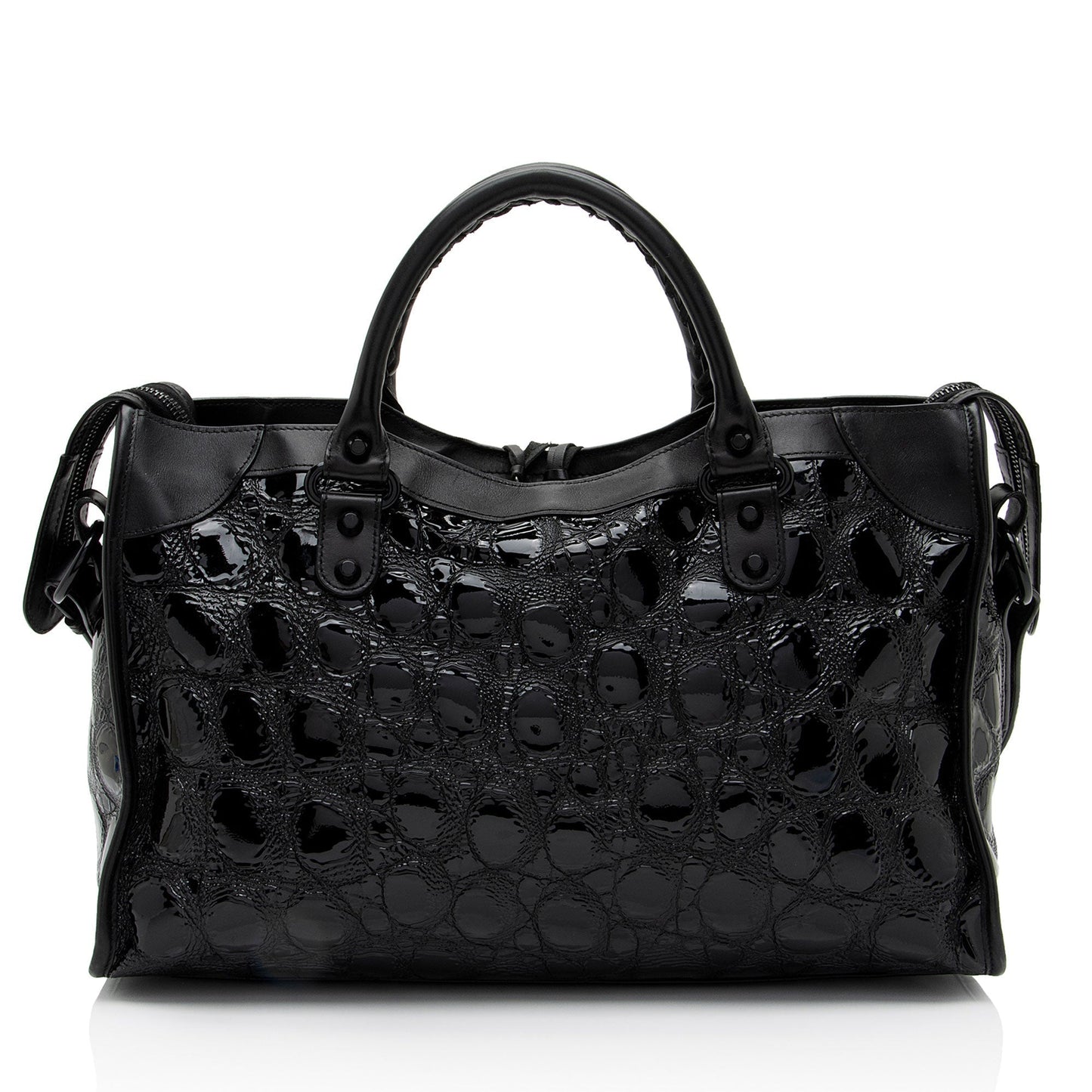Luxury Balenciaga Trending 2025 Patent Embossed Leather Classic City Satchel (SHF-RmwiHx)
