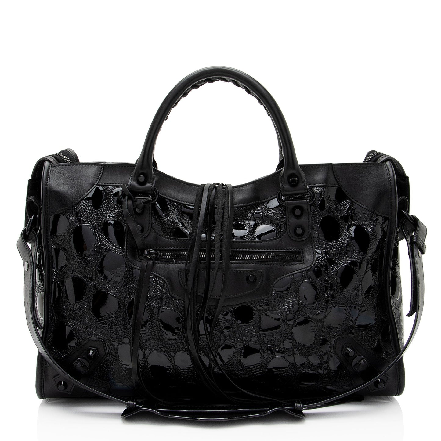 Luxury Balenciaga Trending 2025 Patent Embossed Leather Classic City Satchel (SHF-RmwiHx)