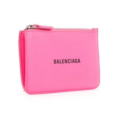 Balenciaga Pink Calfskin Leather Large Long Coin and Card Holder