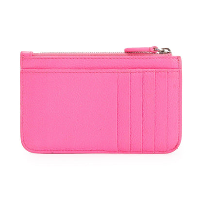 Balenciaga Pink Calfskin Leather Large Long Coin and Card Holder