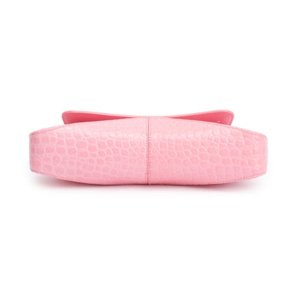 Balenciaga Pink Croc-Embossed Leather XX Small Flap Crossbody Bag