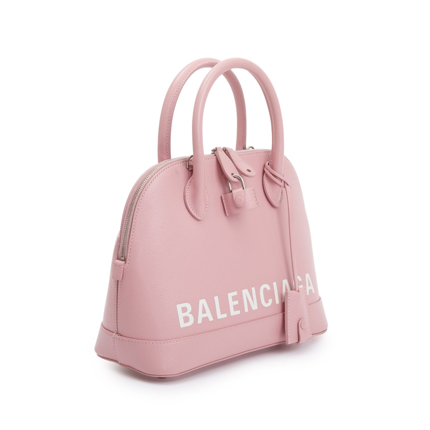 Balenciaga Pink Grained Calfskin Leather Ville S Top Handle Bag