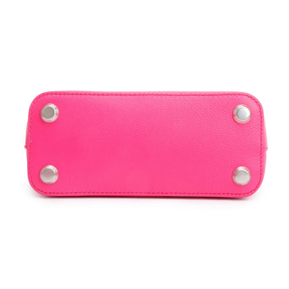 Balenciaga Pink Grained Calfskin Leather XXS Ville Top Handle Bag