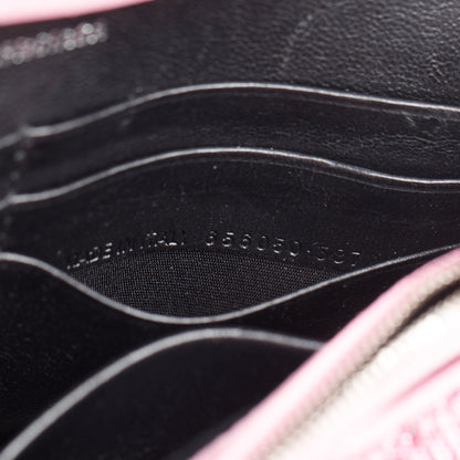 Balenciaga Pink Rhinestone Hourglass Wallet on Chain