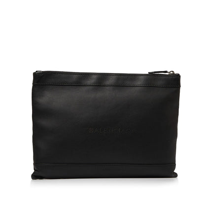 Luxury Balenciaga Trending 2025 Punch Logo Navy Clip Clutch (SHG-8N4brT)