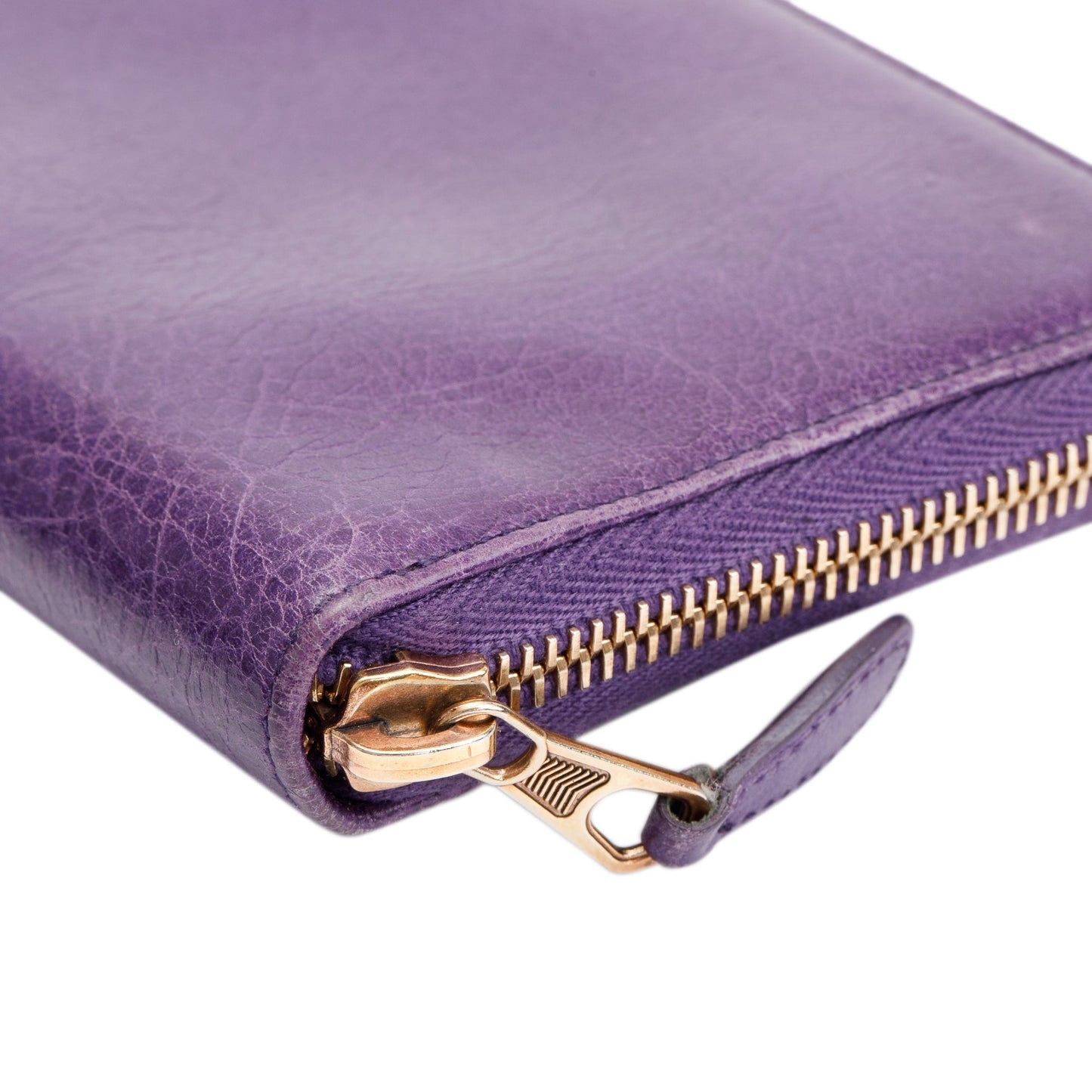Balenciaga Purple Leather Continental Wallet