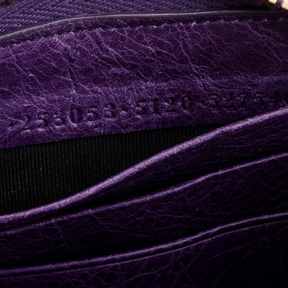 Balenciaga Purple Leather Continental Wallet