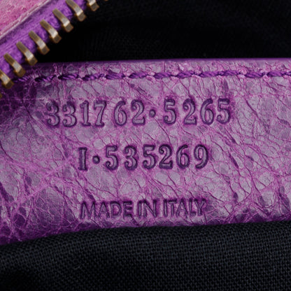 Balenciaga Purple Leather Polly Boston Bag