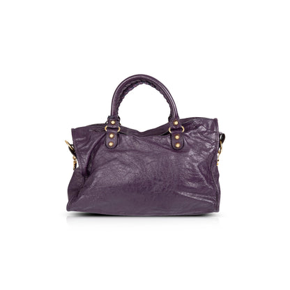 Balenciaga Purple Motocross Classic City Bag