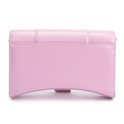 Balenciaga Purple Smooth Leather Hourglass Wallet on Chain
