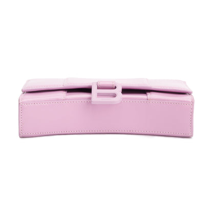 Balenciaga Purple Smooth Leather Hourglass Wallet on Chain