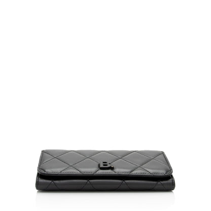 Luxury Balenciaga Trending 2025 Quilted Calfskin B Phone Holder Crossbody (SHF-wF8OTg)