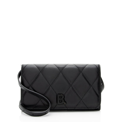Luxury Balenciaga Trending 2025 Quilted Calfskin B Phone Holder Crossbody (SHF-wF8OTg)
