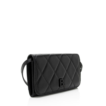 Luxury Balenciaga Trending 2025 Quilted Calfskin B Phone Holder Crossbody (SHF-wF8OTg)
