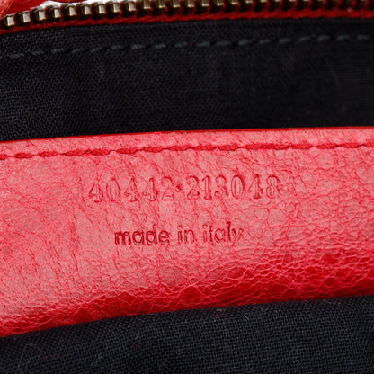 Balenciaga Red Agneau Leather Classic Day Hobo Bag
