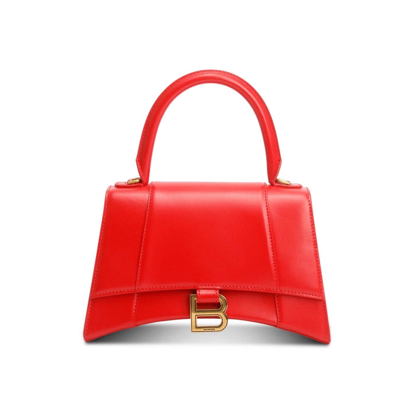 Balenciaga Red Smooth Leather Small Hourglass Top Handle Bag
