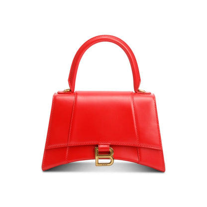 Balenciaga Red Smooth Leather Small Hourglass Top Handle Bag