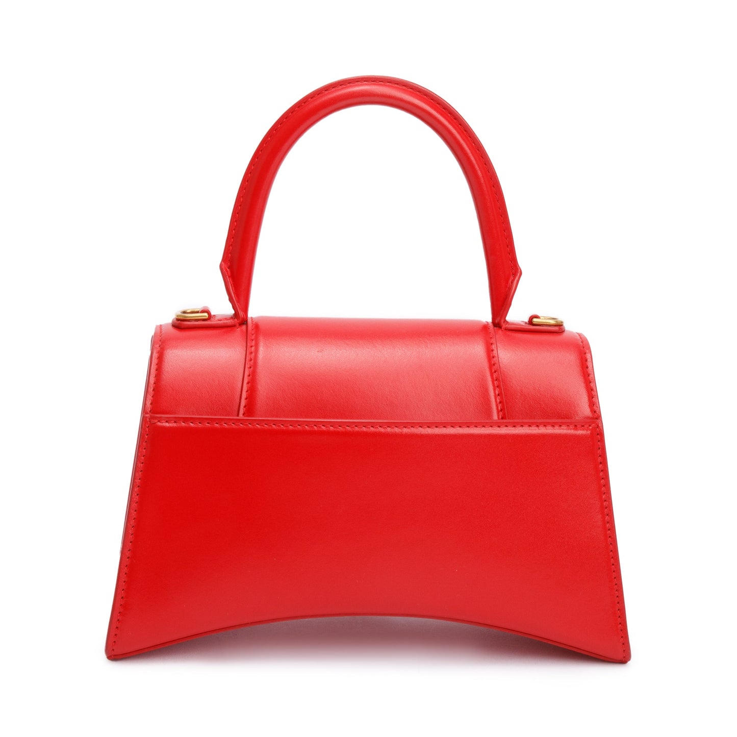 Balenciaga Red Smooth Leather Small Hourglass Top Handle Bag