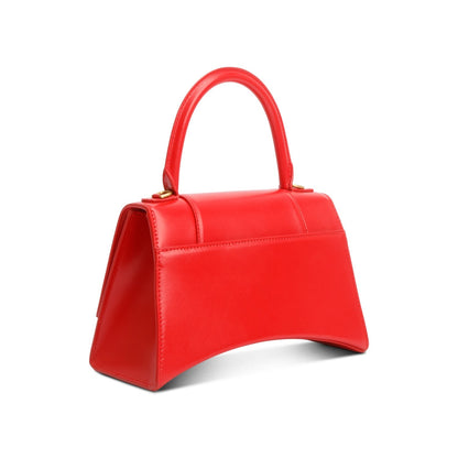 Balenciaga Red Smooth Leather Small Hourglass Top Handle Bag