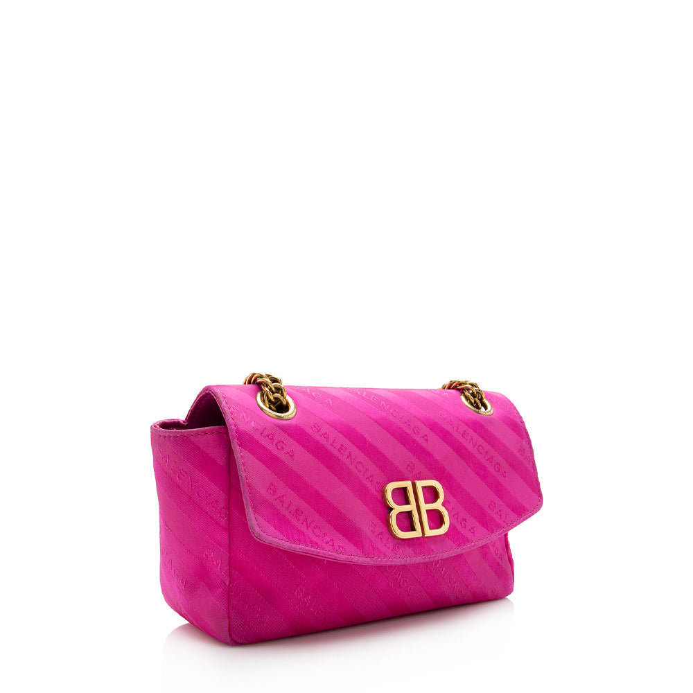 Luxury Balenciaga Trending 2025 Satin Jacquard BB S Round Shoulder Bag - FINAL SALE (SHF-17069)