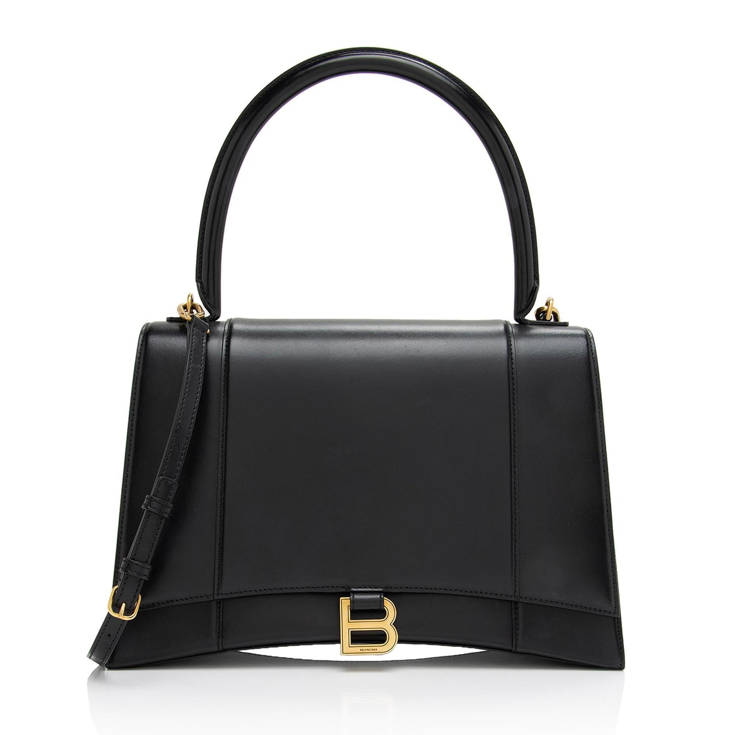 Luxury Balenciaga Trending 2025 Shiny Calfskin Hourglass Medium Satchel (SHF-T4GYIa)
