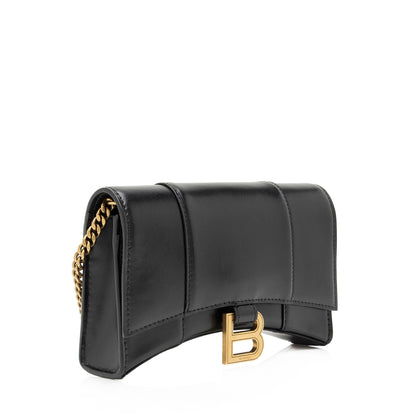 Luxury Balenciaga Trending 2025 Shiny Calfskin Hourglass Wallet on Chain Bag (SHF-23824)