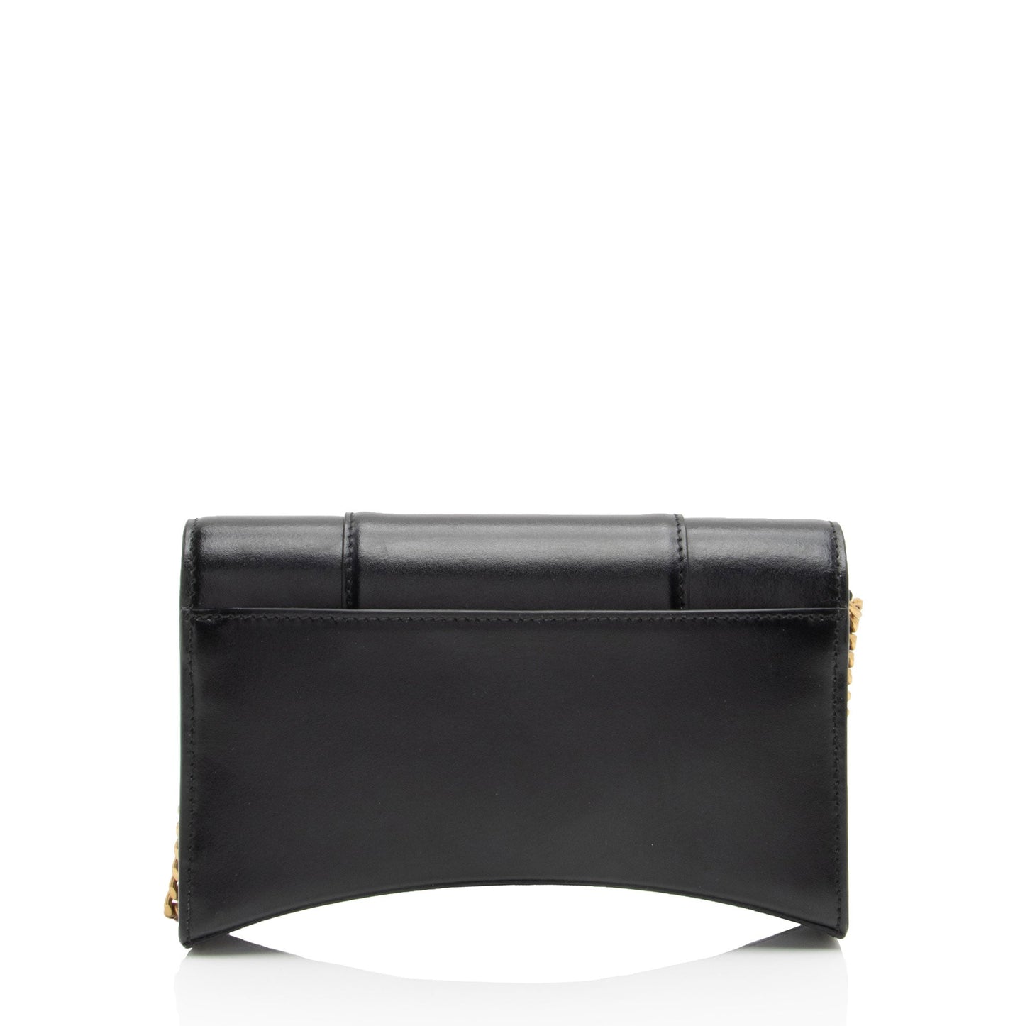 Luxury Balenciaga Trending 2025 Shiny Calfskin Hourglass Wallet on Chain Bag (SHF-PW1B0p)