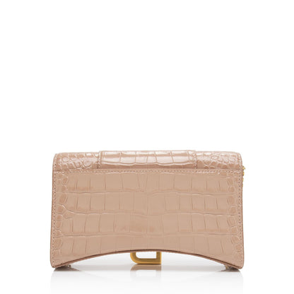 Luxury Balenciaga Trending 2025 Shiny Croc Embossed Calfskin Hourglass Chain Bag (SHF-ZdcMW4)