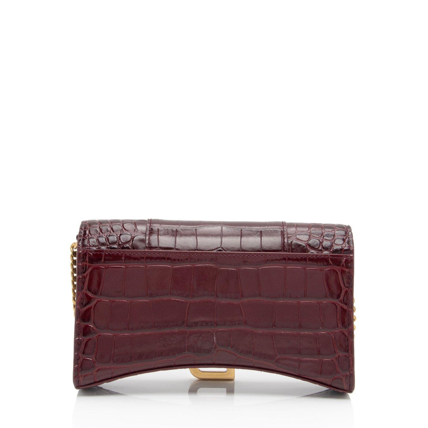 Luxury Balenciaga Trending 2025 Shiny Croc Embossed Calfskin Hourglass Chain Bag (SHF-8zNGYk)