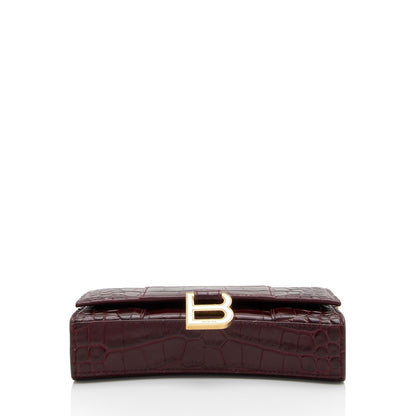 Luxury Balenciaga Trending 2025 Shiny Croc Embossed Calfskin Hourglass Chain Bag (SHF-8zNGYk)