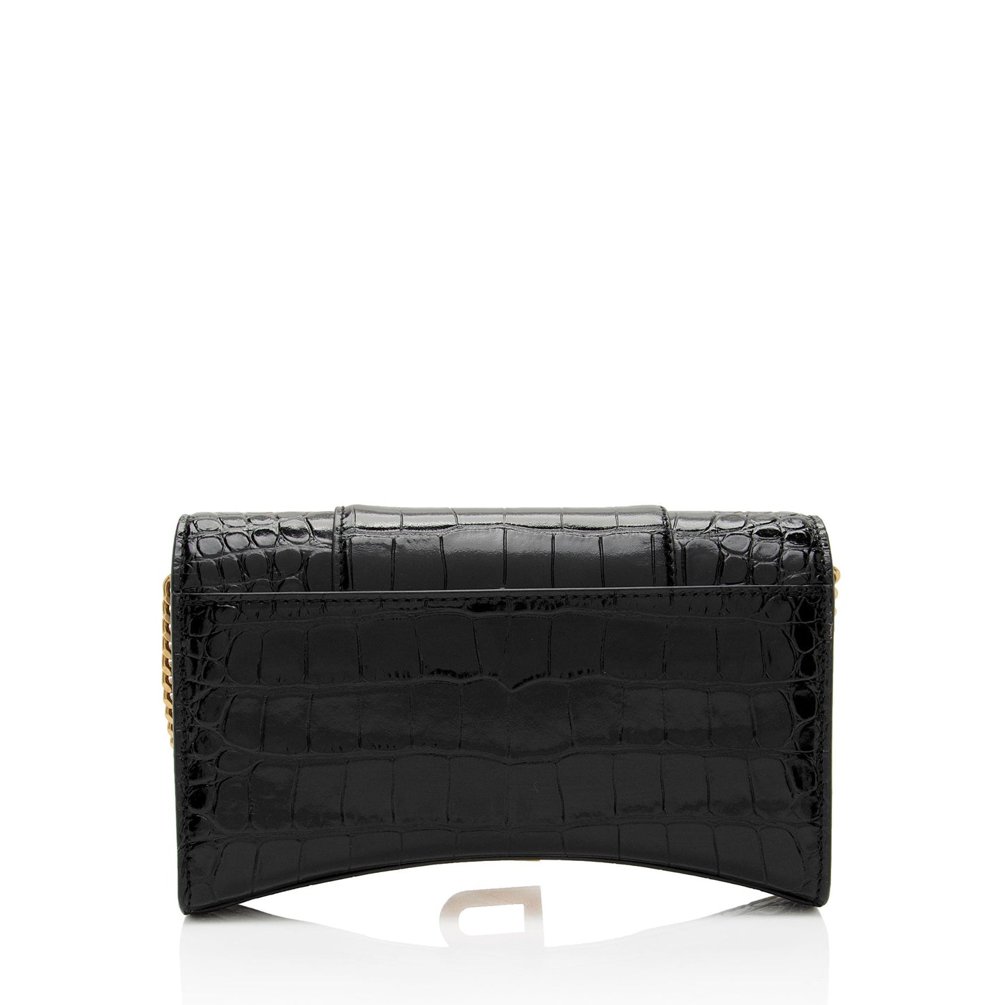 Luxury Balenciaga Trending 2025 Shiny Croc Embossed Calfskin Hourglass Chain Bag (SHF-Le4cT4)