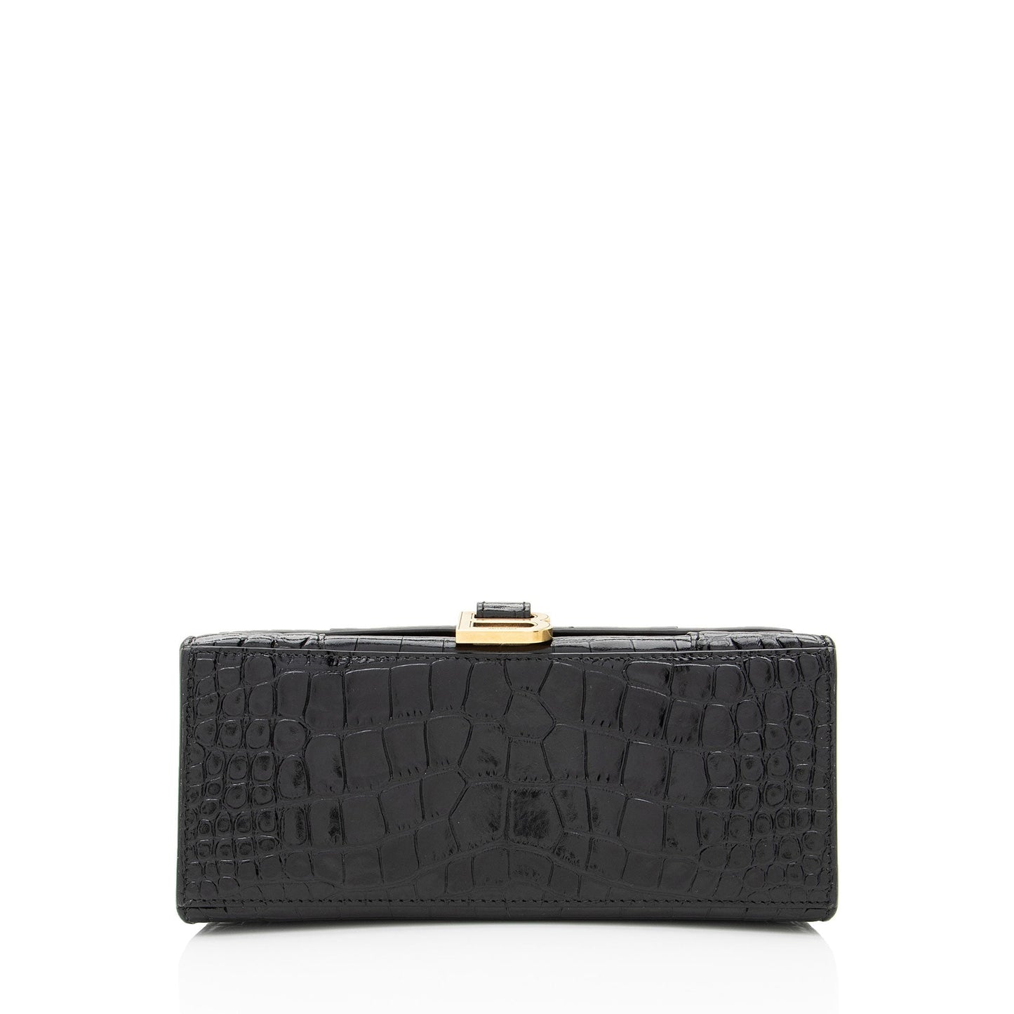Luxury Balenciaga Trending 2025 Shiny Croc Embossed Calfskin Hourglass Small Top Handle (SHF-4EXjgI)