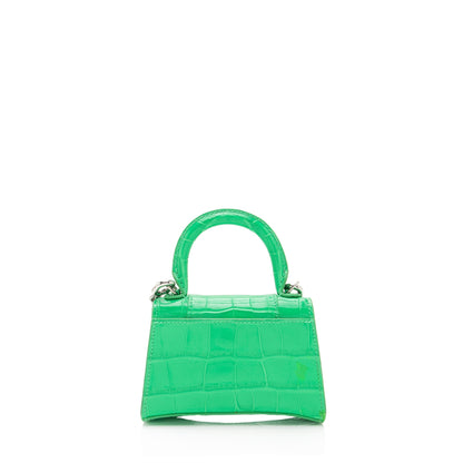 Luxury Balenciaga Trending 2025 Shiny Croc Embossed Calfskin Hourglass Super Nano Top Handle (SHF-c6OAtN)